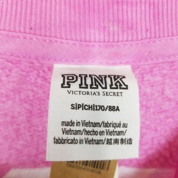 Victorias Secret PINK Women GRAPHIC Oversized TIE DYE Varsity Sweatshirt Sz S - Picture 3 of 5